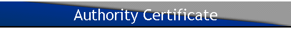 Authority Certificate